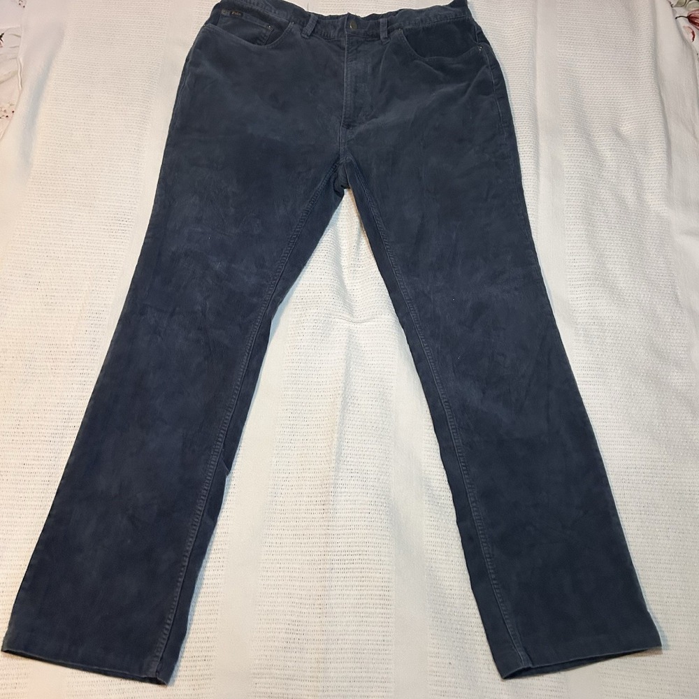 Polo Ralph Lauren Blue Corduroy Pants Stretch Classic Fit Men's Size 36T/38